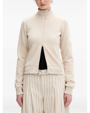 adidas Soft Luz Logo-Patch Zip-Up Sweatshirt - Natural