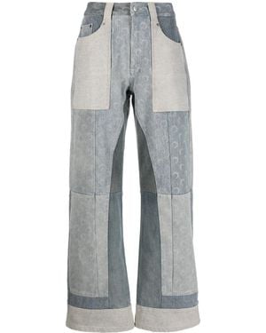 Marine Serre Regenerated Wide-Leg-Jeans - Grau