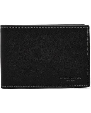 COACH Bi-Fold Leather Wallet - Black