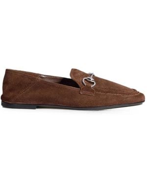 Gucci Jordaan Horsebit Suede Loafers - Brown