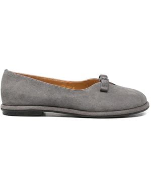 SERGIO MORETTI FIRENZE Bow-Detail Ballet Flats - Grey