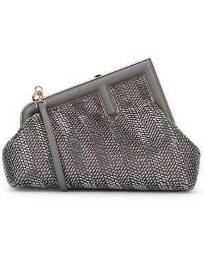 Fendi First Clutch Bag - Grey