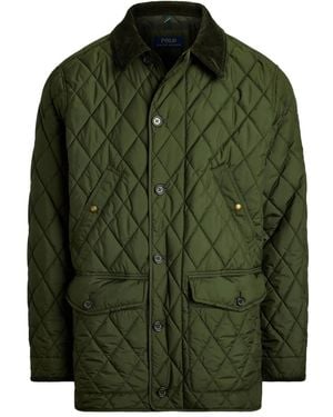 Polo Ralph Lauren Gesteppter Mantel Mit Cordkragen - Grün