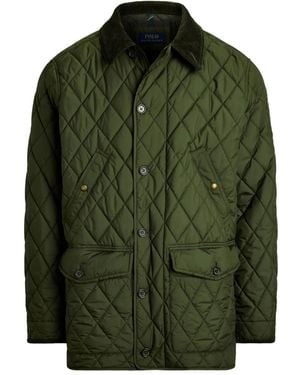 Polo Ralph Lauren Gesteppter Mantel mit Cordkragen - Grün