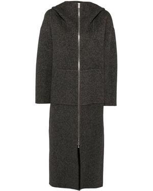 Goen.J Zip-Up Hooded Coat - Black