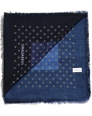 Ferragamo Geometric-Print Scarf - Blau