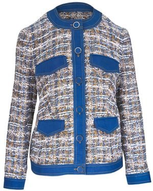 Veronica Beard Ainslie Tweed Jacket - Blue
