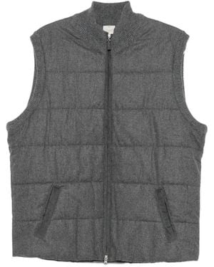 Gran Sasso Quilted Zip-Up Wool Gilet - Grey