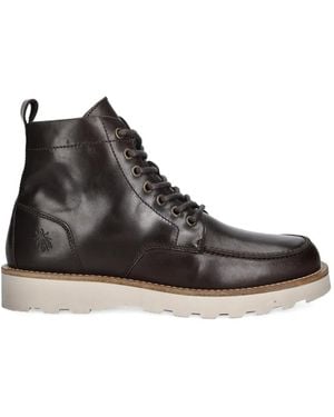 Fly London Bottines Lacées À Semelle Crantée - Noir