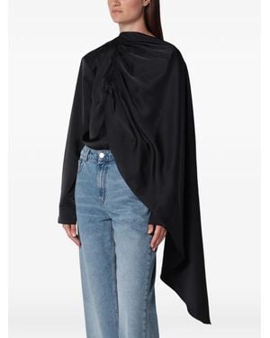 Source Unknown Koa Draped Long-Sleeve Blouse - Blue