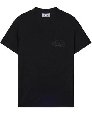 Gcds Logo-Embroidered T-Shirt - Black