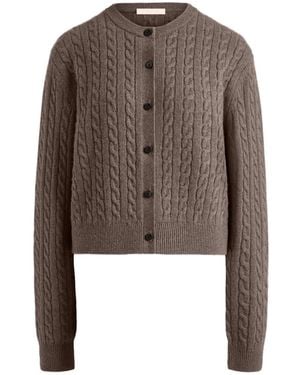 12 STOREEZ Rye Cable-Knit Cardigan - Brown
