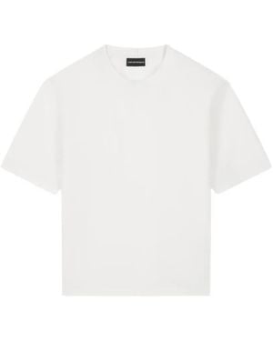Emporio Armani Seersucker Fabric T-Shirt - White