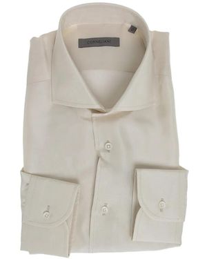 Corneliani Silk French-Collar Shirt - White
