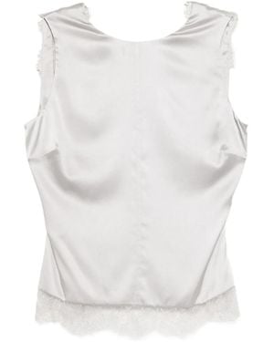 Tom Ford Lace-Trimmed Sleeveless Top - White