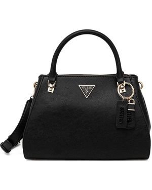Guess Logo-Plaque Tote Bag - Black