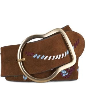 Dorothee Schumacher Cintura Con Ricamo A Fiori - Marrone