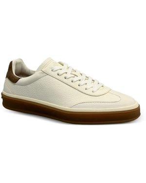 Loro Piana Tennis Walk Suede-Trimmed Leather Trainers - White