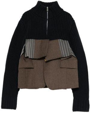 Sacai Chaqueta Híbrida A Paneles - Negro
