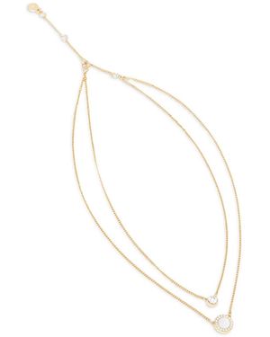 DKNY Layered Crystal-Embellished Necklace - White