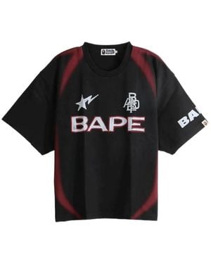 A Bathing Ape T-Shirt En Coton À Logo Imprimé - Noir