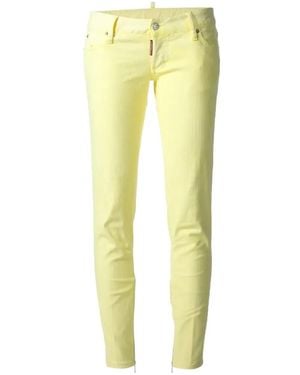 DSquared² Zip-Detail Skinny Jeans - Yellow