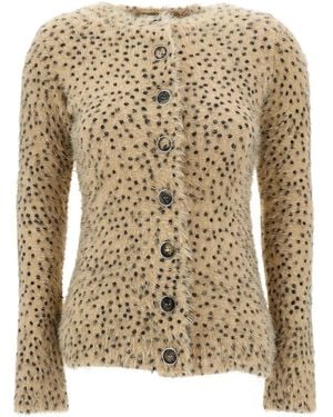 Rabanne Button Dotted Cardigan - Natural