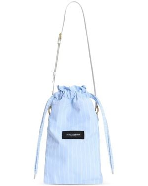 Dolce & Gabbana Bolso Bombonera Essenza A Rayas - Azul