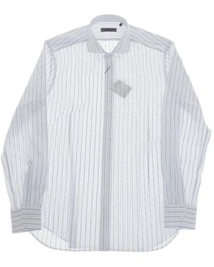 Corneliani Striped French-Collar Shirt - White