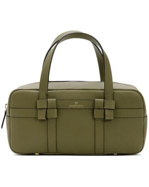 La Portegna Bibi Knotted Leather Tote Bag - Green