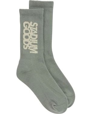 Stadium Goods Ribbed Logo "Dry Moss" Socks - Grey