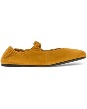 Miu Miu Ballerinas mit gerafftem Knoten - Mettallic