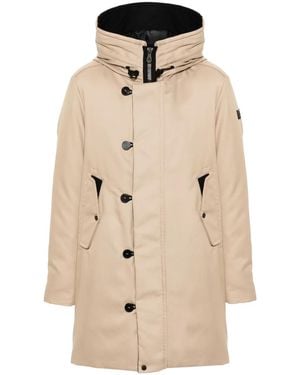 Peuterey Logo-Patch Parka Coat - Natural