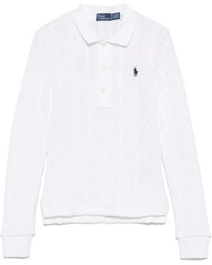 Polo Ralph Lauren Cable-Knit Cotton Polo Jumper - White