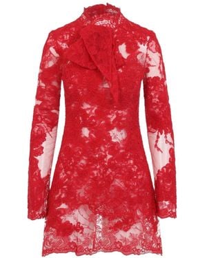 Ermanno Scervino Lace Bow-Detail Mini Dress - Red