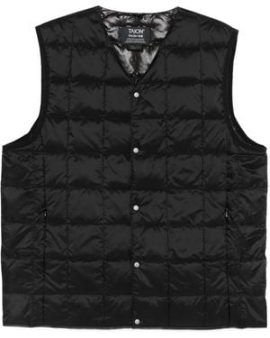 Taion Quilted Button Gilets - Black
