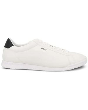 BOSS Nitan Logo-Print Lace-Up Sneakers - White