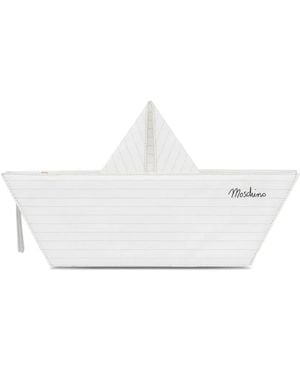 Moschino Boat-Motif Clutch Bag - White