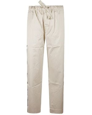 Tekla Striped pyjama trousers - Natur