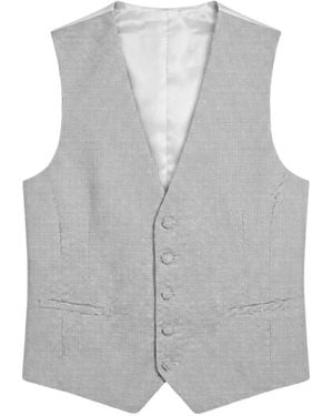 ETIEM TEXTIL S.L. Micro-Patterned V-Neck Waistcoat - Grey