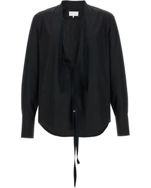 Maison Margiela Four Stitches Raw-Cut Cotton Shirt - Black