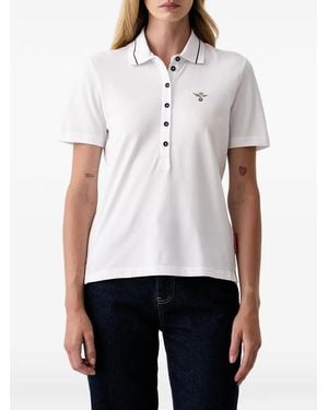 Aeronautica Militare Logo-Embroidered Polo Shirt - White