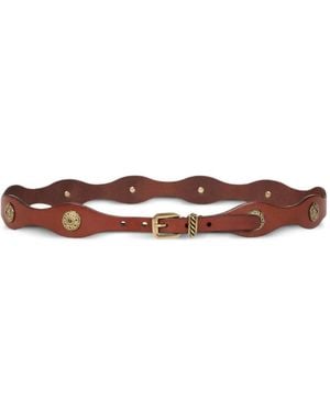 Etro Wavy Leather Belt - White
