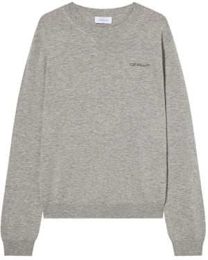 Off-White c/o Virgil Abloh Quote Crew-Neck Jumper - Grey