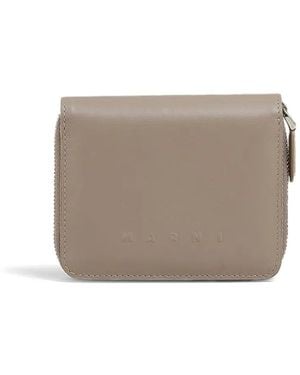 Marni Portemonnaie Mit Logo-Prägung - Grau