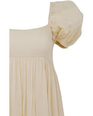 Azeeza Puff-Sleeve Maxi Dress - Natural