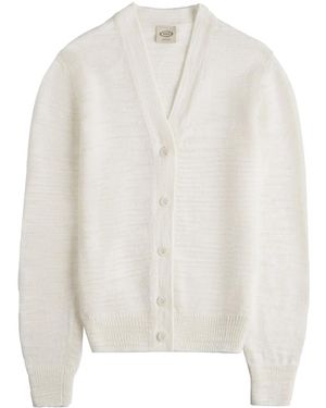 Tod's Cardigan Con Scollo A V - Bianco
