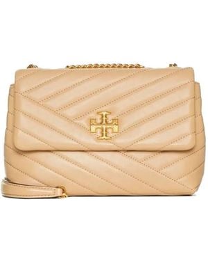 Tory Burch Small Kira Chevron Logo Shoulder Bag - Natural