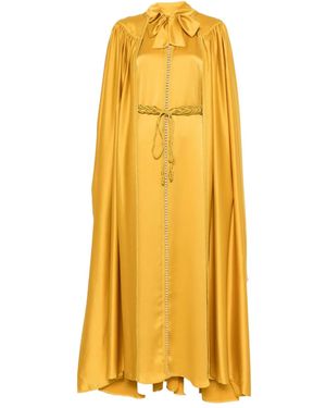Reem Al Dhaheri Detail-Embroidered Kaftan Set - Yellow