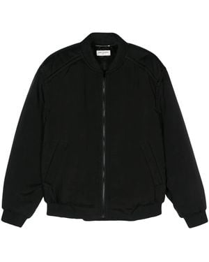 Saint Laurent Teddy Padded Bomber Jacket - Black